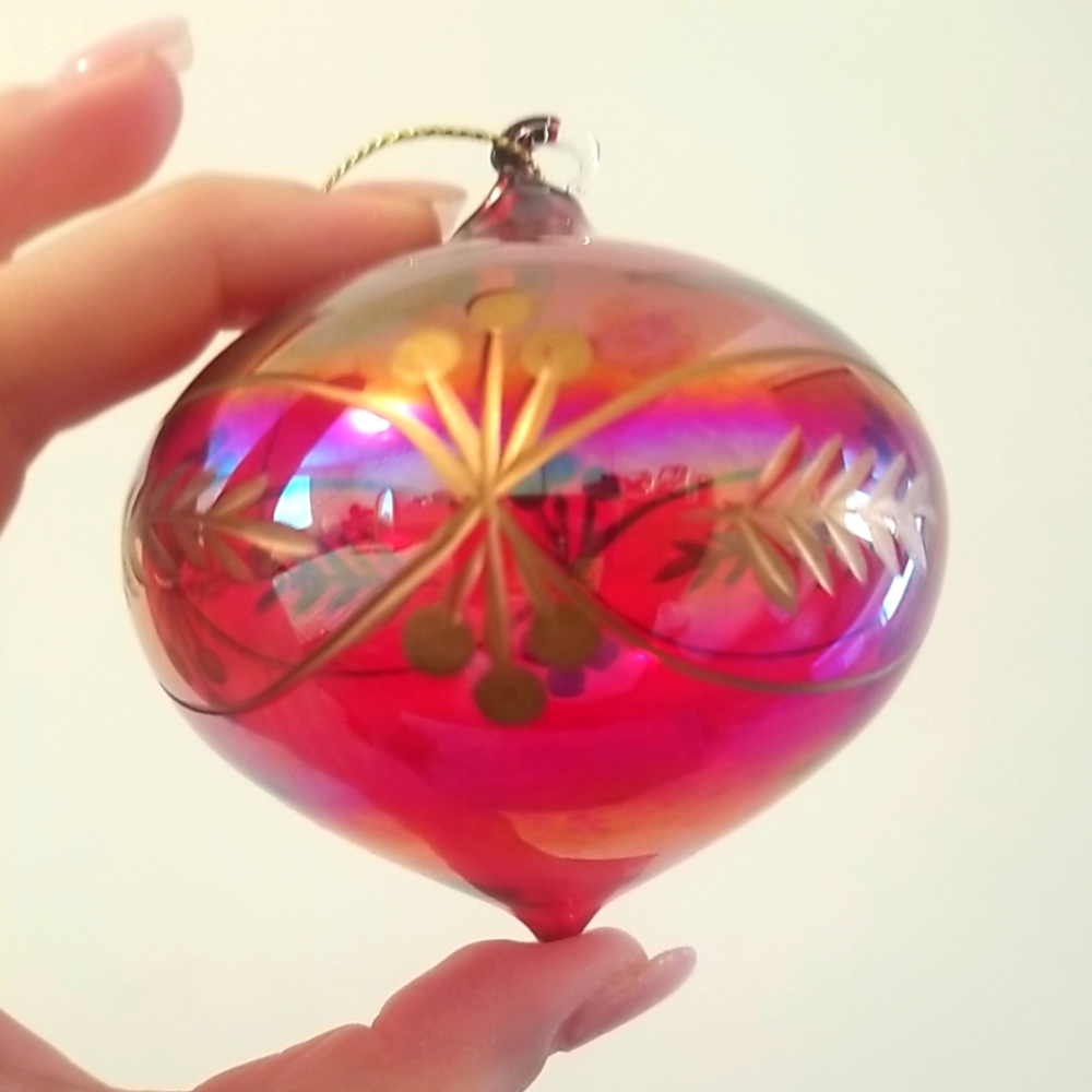 Vintage Carnival Glass Ornament